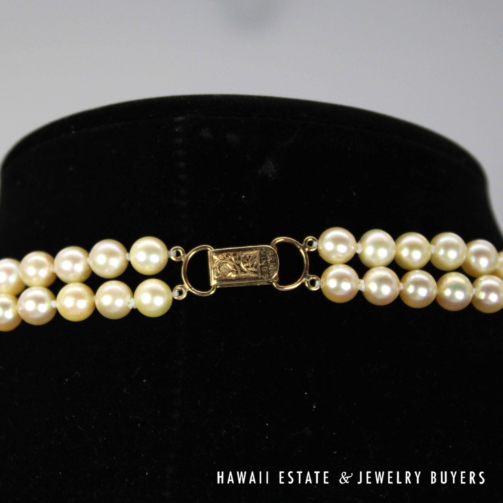 Ming's 6.5-7mm Cultured Pearl Double Strand 14k Yellow Gold Clasp Necklace 30" and 31" - Image 7