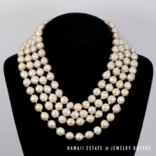 Baroque South Sea Pearl Necklace with Diamond 14K Yellow Gold Clasp 17"