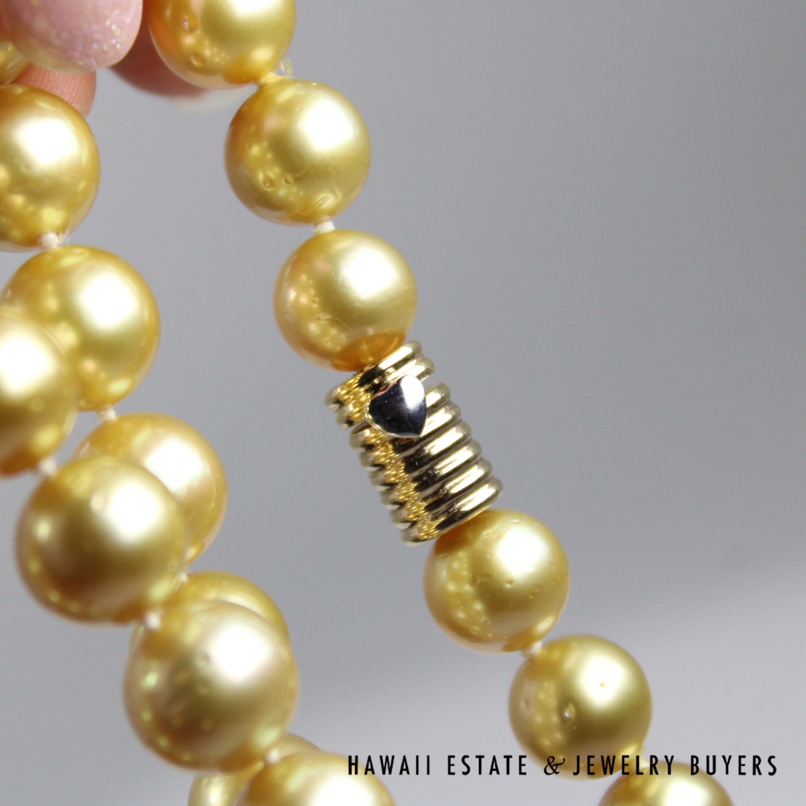 10-12mm Graduated South Sea Pearl Strand 14k Yellow Gold Necklace 17" - Image 3